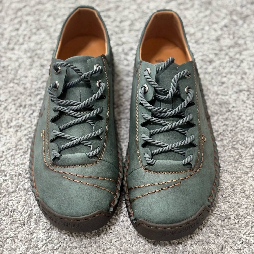 Men's NWT Green & Brown Piping Fashion Sneakers Size 11